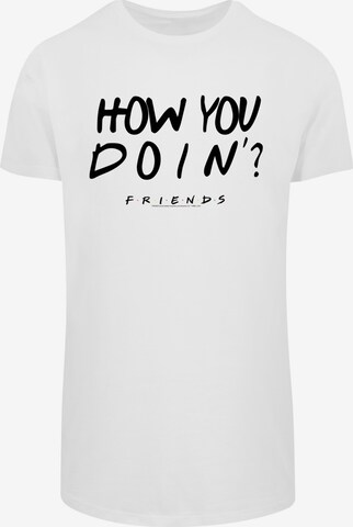 T-Shirt 'Friends How You Doin?' F4NT4STIC en blanc : devant