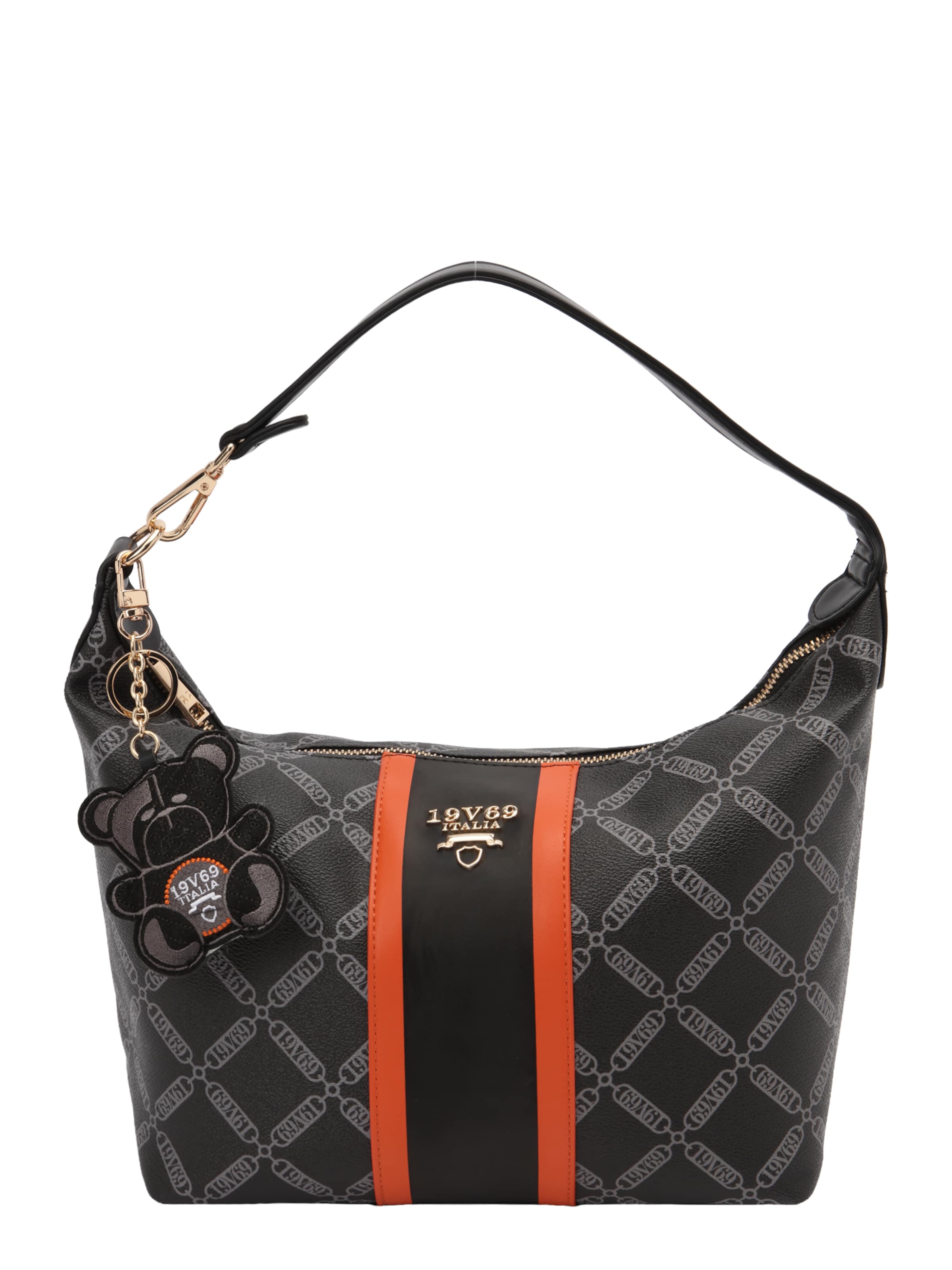 19V69 ITALIA Schoudertas 'Marca' in Zwart: voorkant