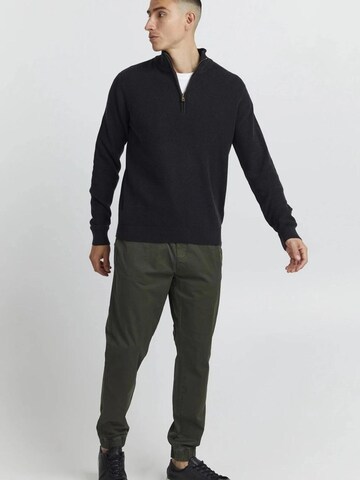 BLEND Gebreid vest 'Blend Half Zip Heren Trui – Schipperstrui met Rits – Coltrui Heren – Gebreide Sweater' in Zwart