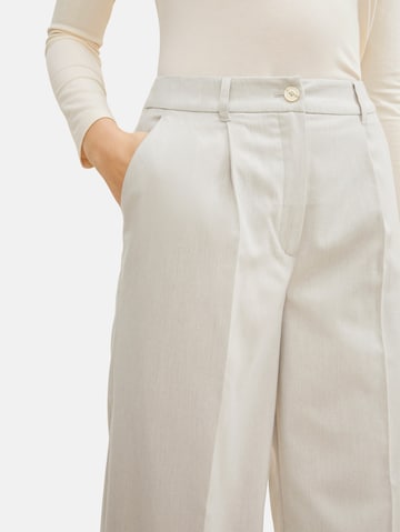 Wide Leg Pantalon à plis TOM TAILOR en beige