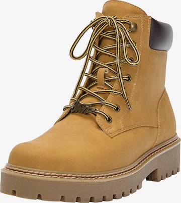 Pull&Bear Lace-Up Boots 'STWD' in Brown: front