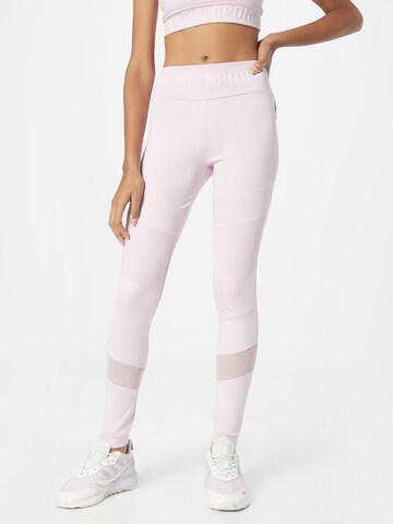 Plein Sport - Skinny Leggings em roxo: frente