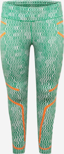 adidas by Stella McCartney Sportske hlače u travnato zelena / narančasta / bijela, Pregled proizvoda