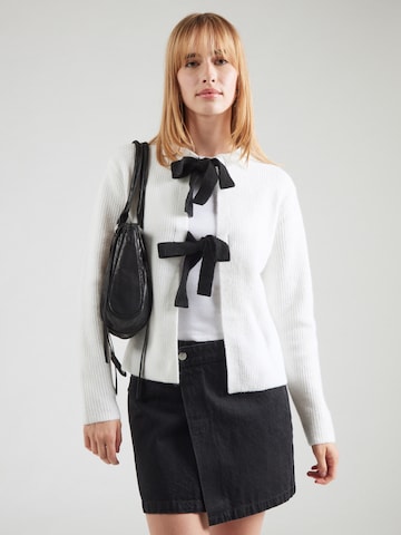 PIECES Knit cardigan 'PCSILLY' in White: front