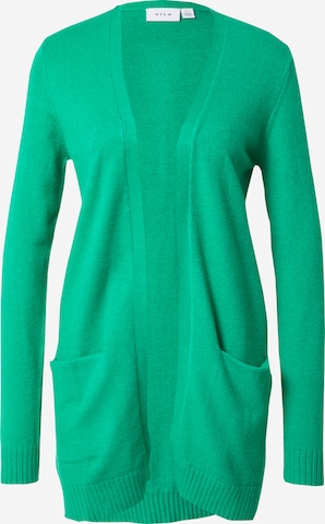 VILA Knit Cardigan 'Ril' in Green: front