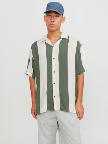 JACK & JONES Классический крой Рубашка 'Jeff' в Зеленый: спереди