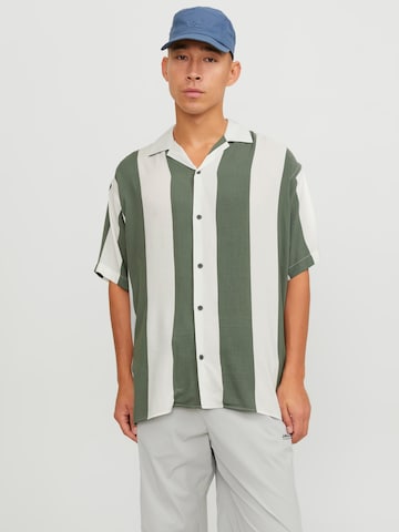 JACK & JONES Comfort fit Button Up Shirt 'Jeff' in Green: front