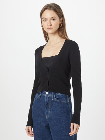 Calvin Klein Knit Cardigan in Black: front