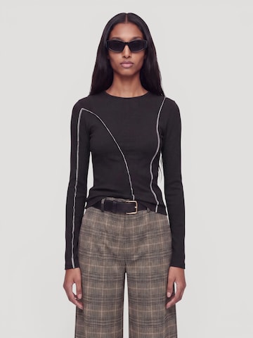 EDITED Shirt 'Mako' in Zwart: voorkant