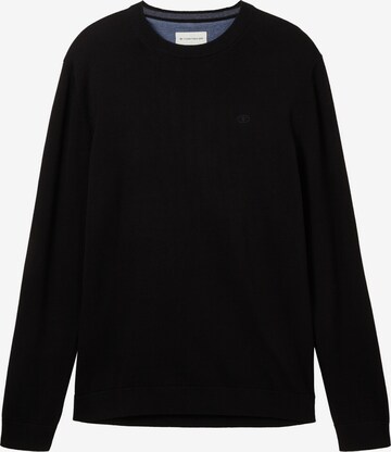 TOM TAILOR Sweater in Black: front