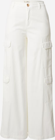 Wide Leg Pantalon cargo Tally Weijl en blanc : devant