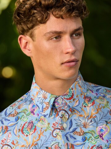 Coupe regular Chemise 'Signature' Next en bleu
