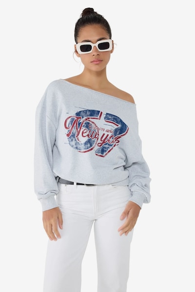 No Matter What Sweatshirt in hellblau / rot, Produktansicht