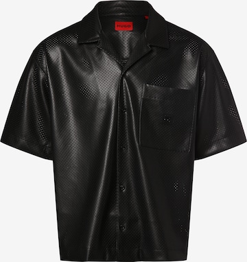 HUGO Red Regular fit Button Up Shirt ' Egeeno ' in Black: front