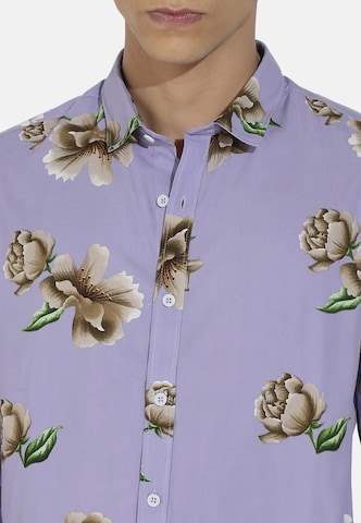 Campus Sutra Regular fit Button Up Shirt 'Ronan' in Purple