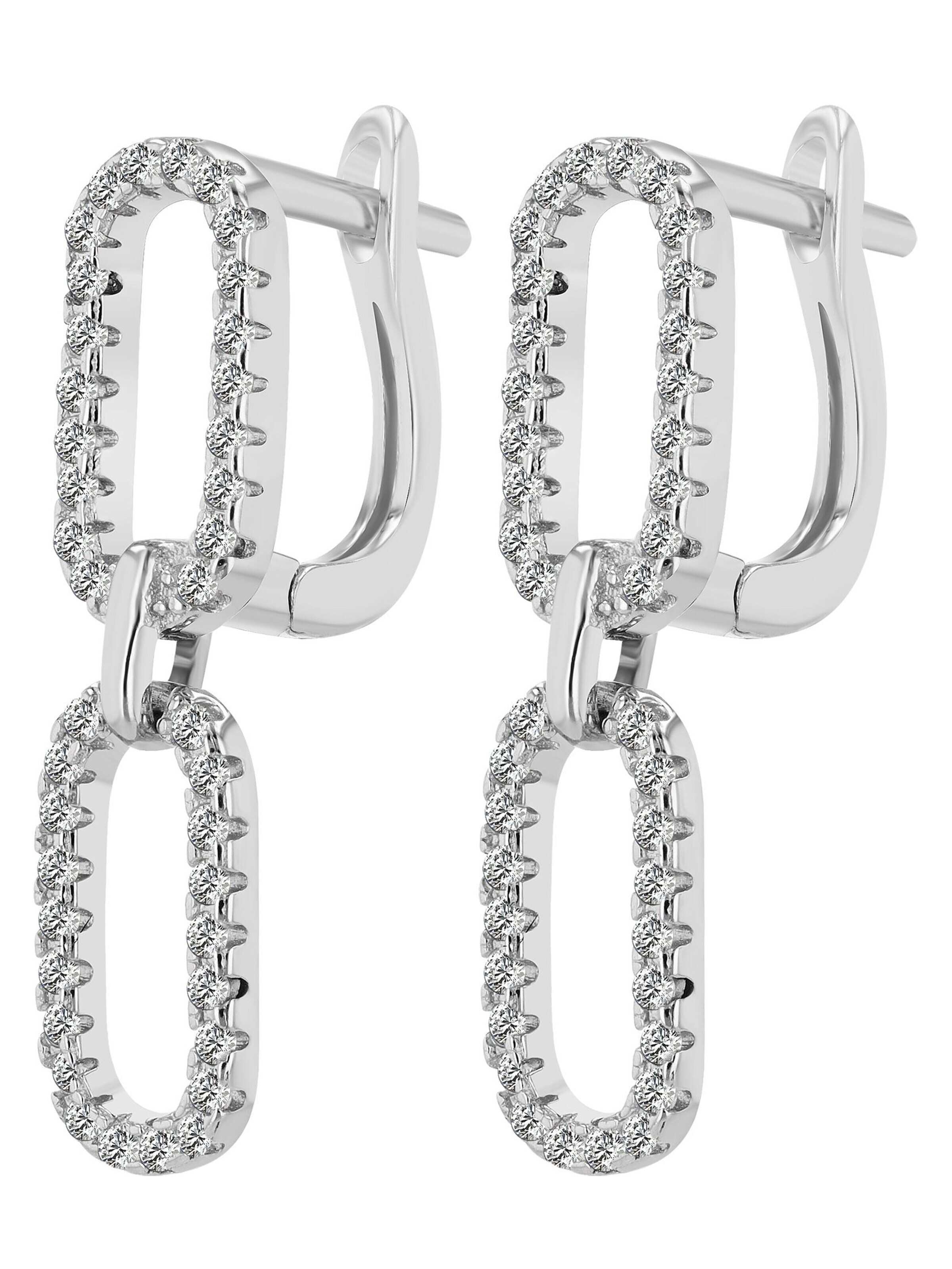 Akzent Earrings '"Tamea" aus 925 Sterlingsilber, rhodiniert, langlebig' in Silver