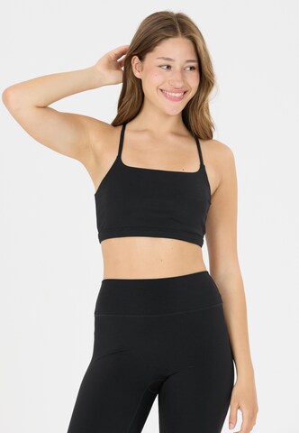 Athlecia Low Support Sport-BH 'Blossom' in Braun: Vorderseite