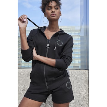 BENCH Zip-Up Hoodie in Black: front