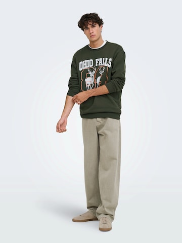 Only & Sons Sweatshirt 'ONSCeres Montana' in Green