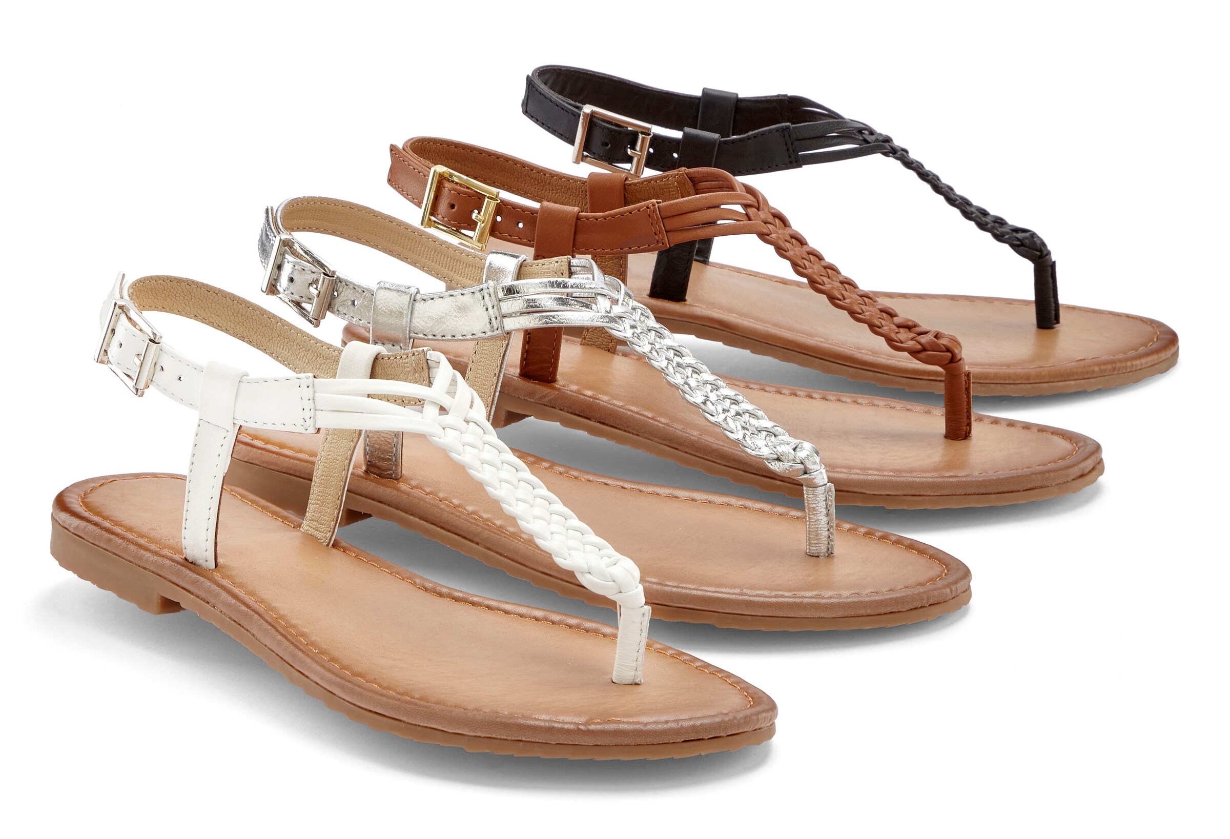 VIVANCE T-Bar Sandals in Black