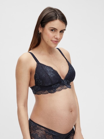 MAMALICIOUS Triangel Voedingsbh 'Zenina' in Blauw: voorkant