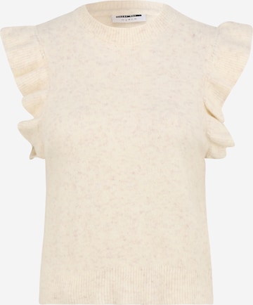 Noisy May Petite Пуловер 'SALLY' в бяло: отпред