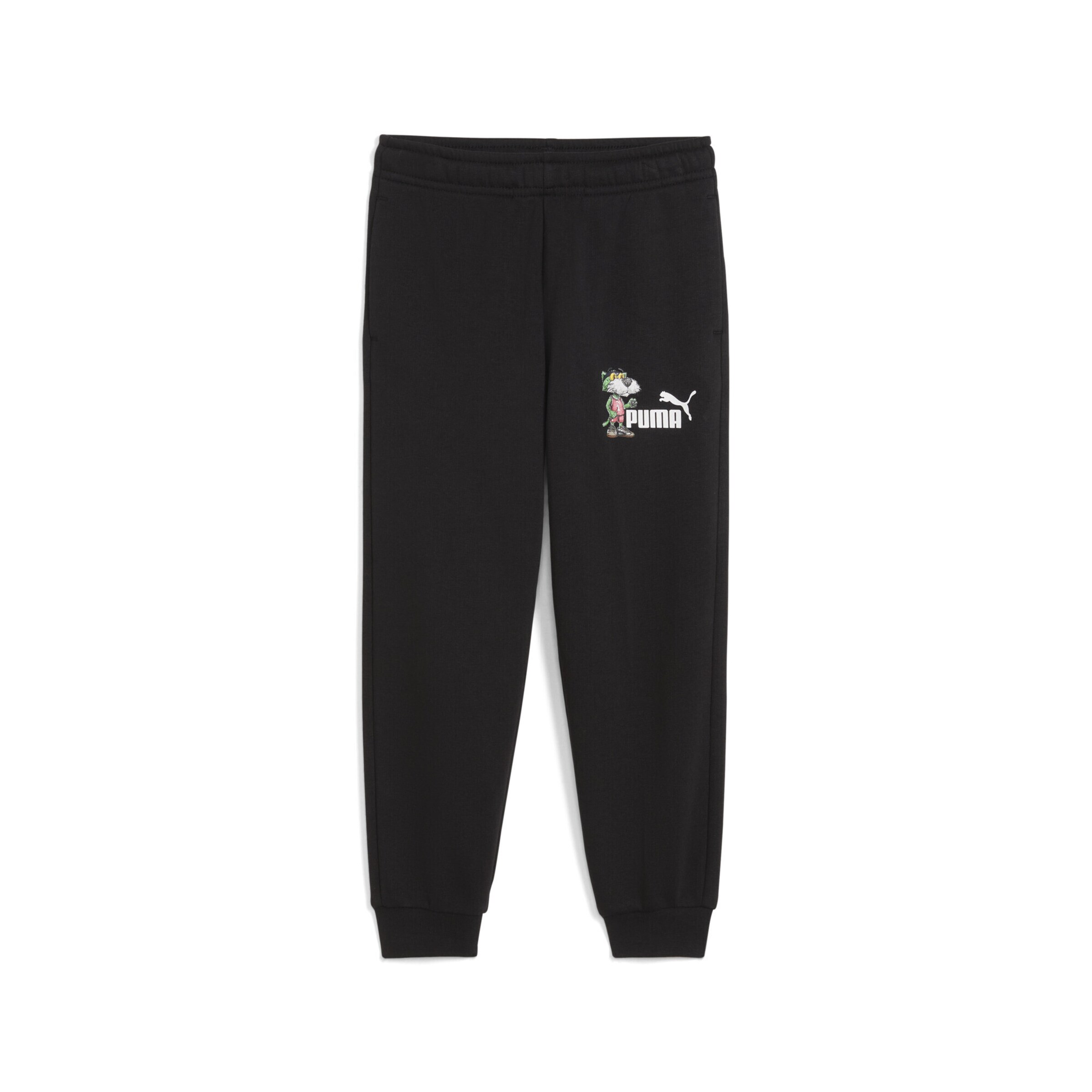 PUMA Tapered Broek 'Super Puma' in Zwart: voorkant