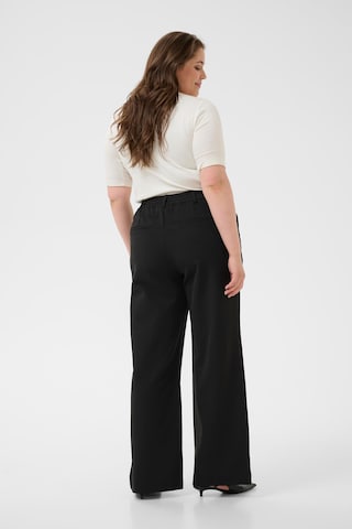 Wide Leg Pantalon chino 'KCHalley' KAFFE CURVE en noir