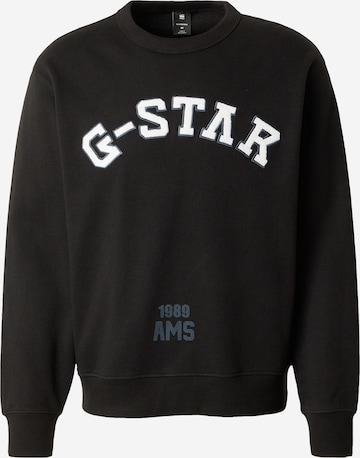 G-STARSweater majica - crna boja: prednji dio