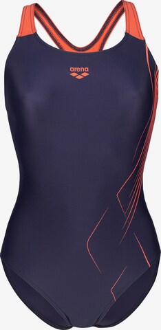 ARENA - Soutien Bustier Fato de banho desportivo 'DIVE' em azul: frente