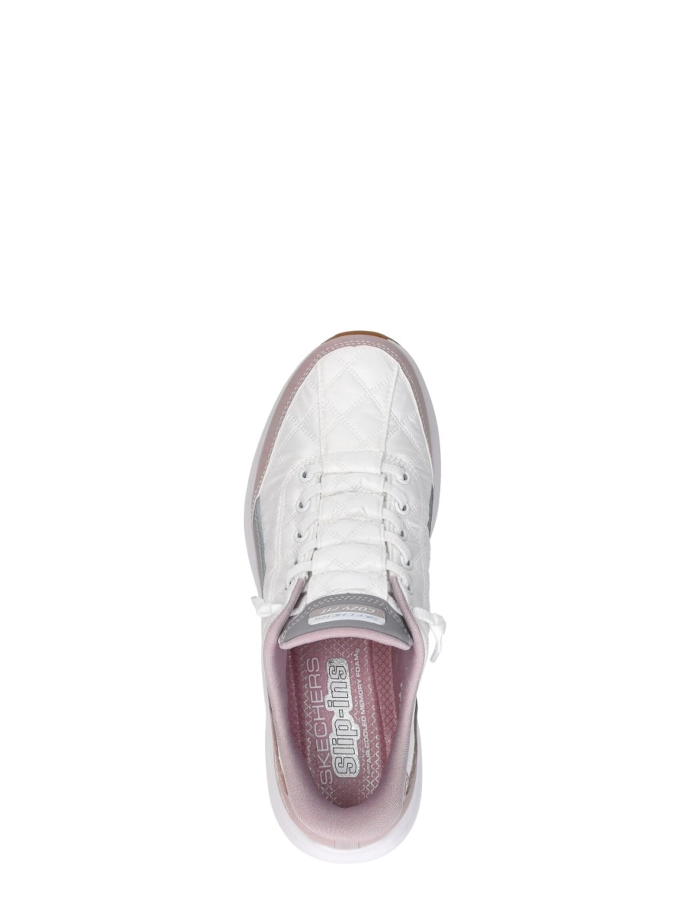 Baskets basses 'Slip-Ins: Cozy Fit Knotted Bungee' SKECHERS en blanc