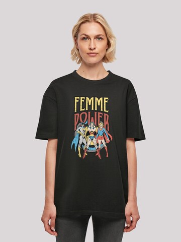 F4NT4STIC Oversized Shirt 'DC Comics Wonder Woman Femme Power' in Black: front