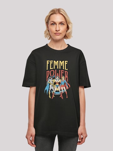 F4NT4STIC Oversized shirt 'DC Comics Wonder Woman Femme Power' in Zwart: voorkant
