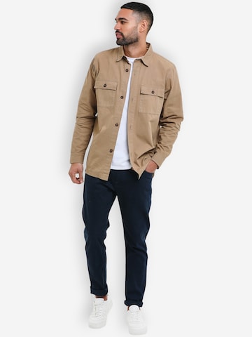 Threadbare Regular Fit Hemdjacke 'Ministry' in Braun