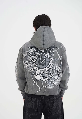 Ed Hardy Μπλούζα φούτερ 'Eagle Drag Rose' σε μαύρο: μπροστά