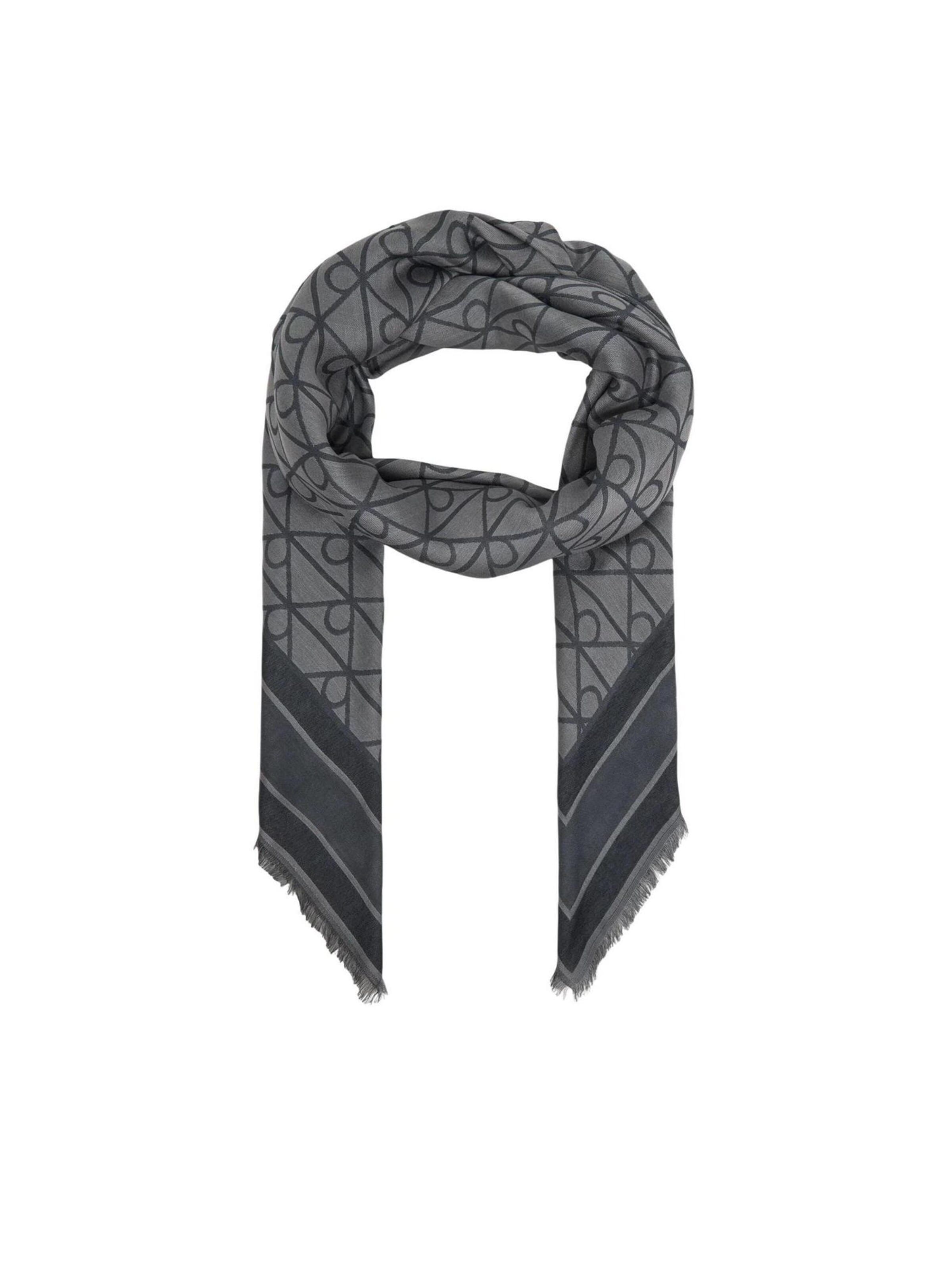 Calvin Klein Scarf 'EMBLEM AOP JACQUARD SQUARE SCARF LV04F8080G' i svart: framsida
