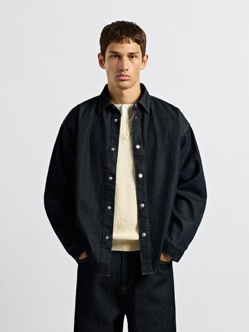 Burocs Comfort fit Button Up Shirt in Blue