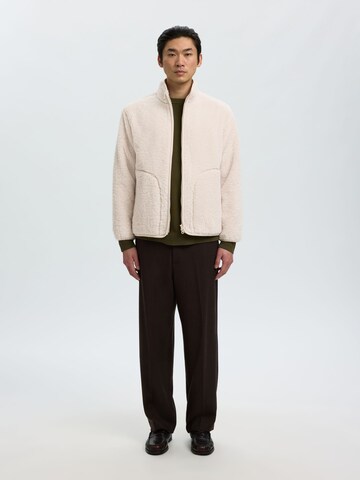 SELECTED Fleecejakke i beige