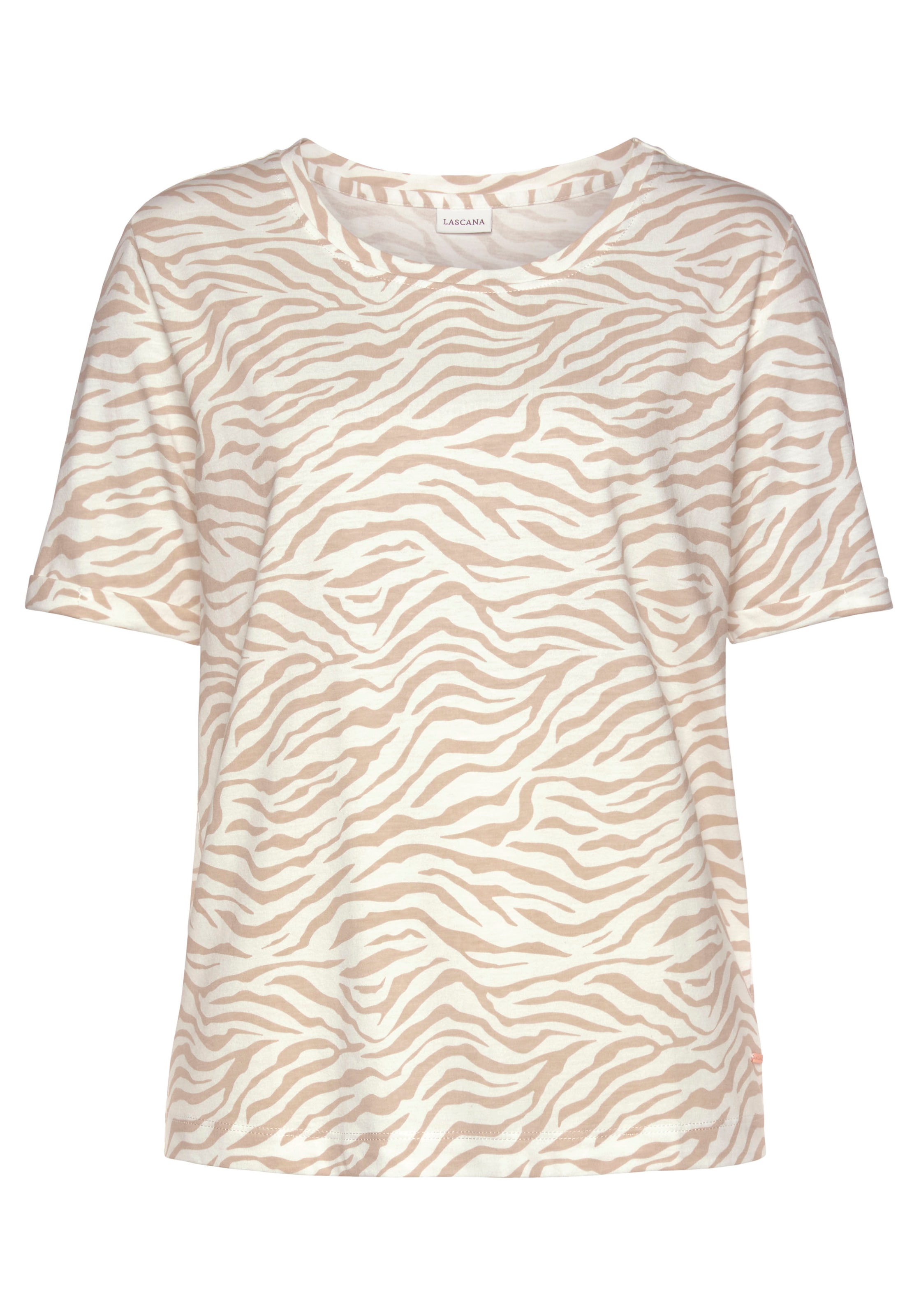 LASCANA Футболка для сна в Бежевый: спереди