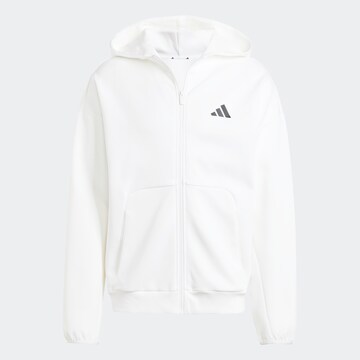 ADIDAS SPORTSWEAR Athletic Zip-Up Hoodie in White: front