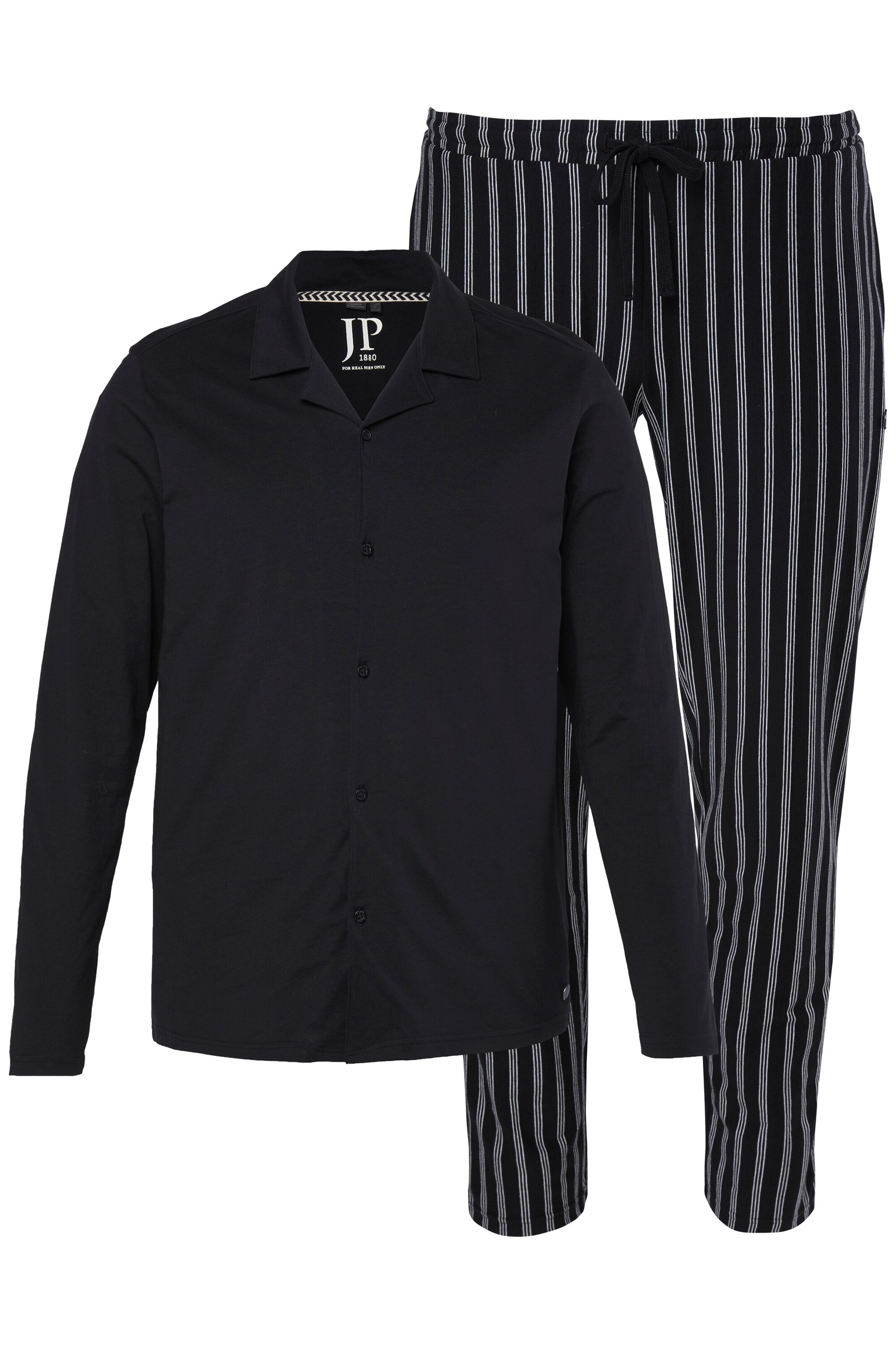 JP1880 Pyjama in Schwarz: Vorderseite