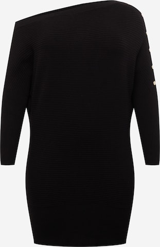 River Island Plus Knitted dress in Black: front