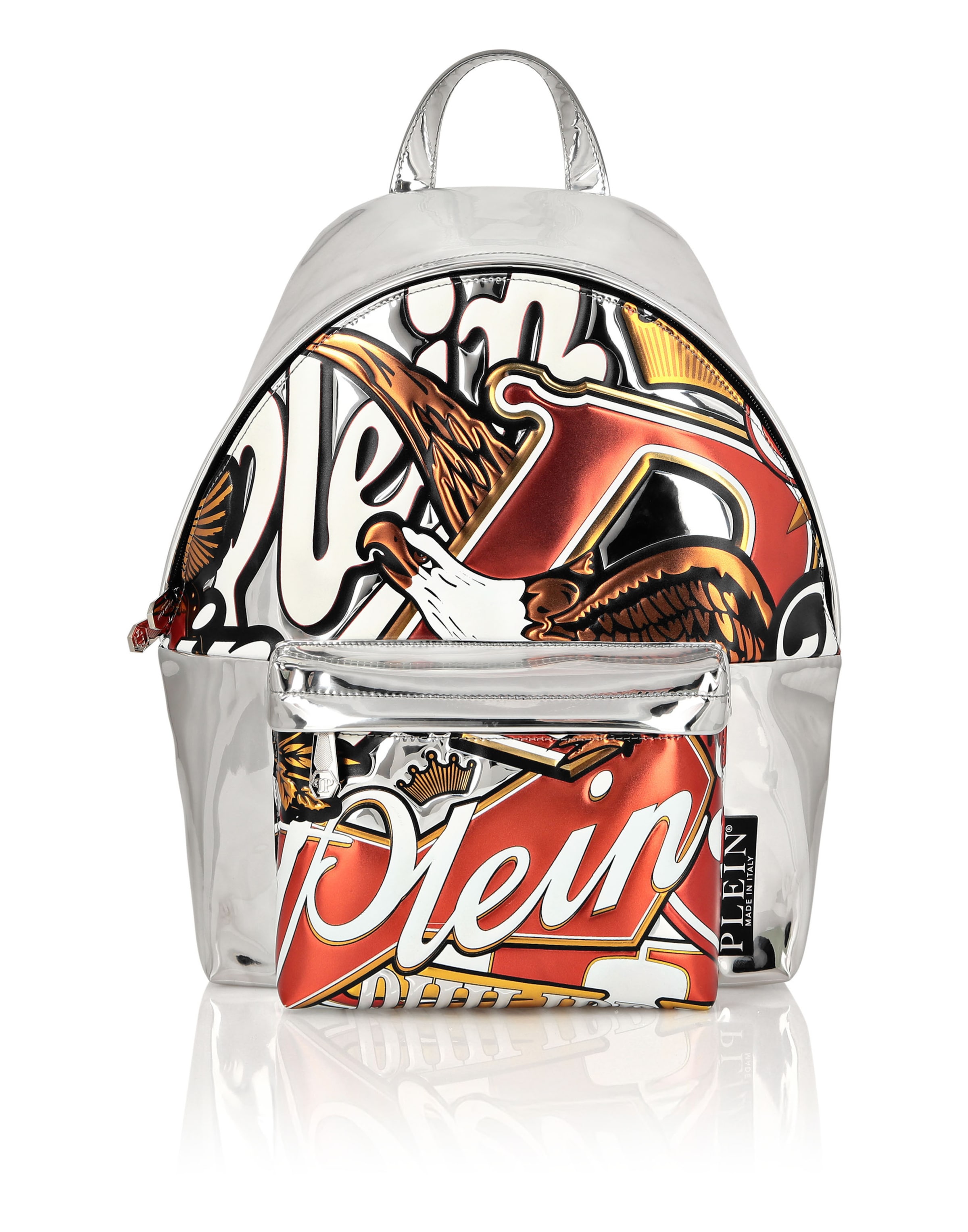 Philipp Plein - Mochila 'Embossed' em vermelho: frente