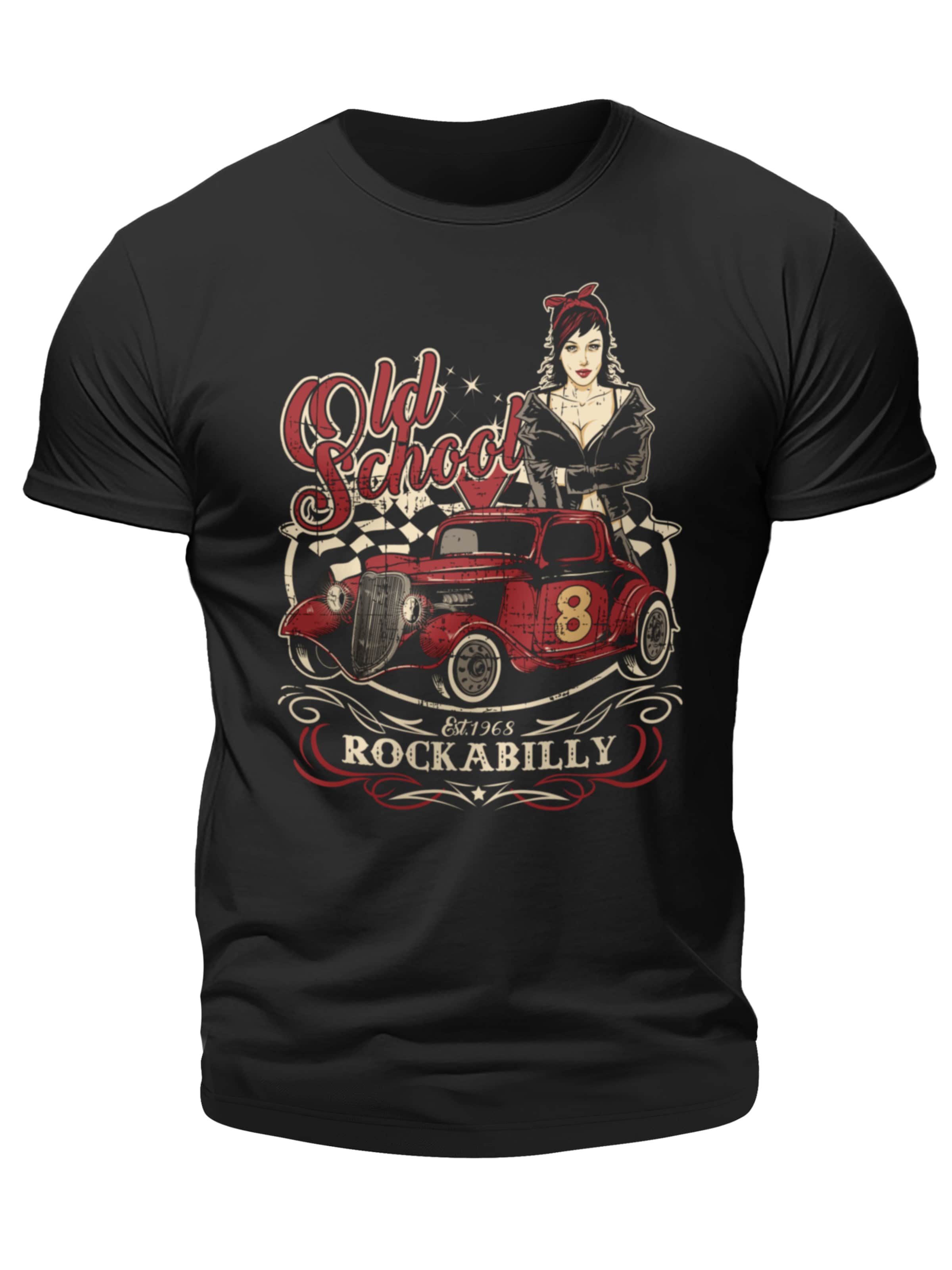 Gasoline Bandit Shirt 'Old Shool Hot Rod'‌‌‌‌‌‌‌‌ in Schwarz: Vorderseite