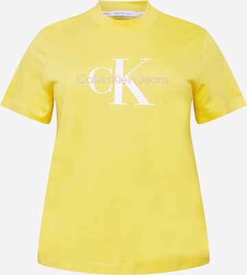 Calvin Klein Jeans Curve T-Shirt in Gelb: front