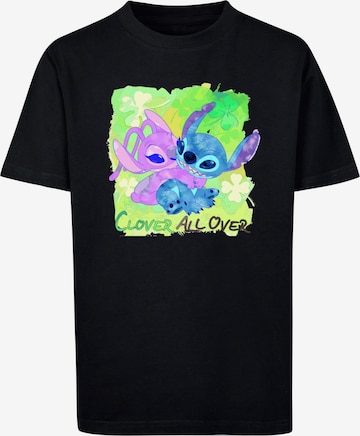 ABSOLUTE CULT Shirt 'Lilo and Stitch - St Patrick's Day Clover' in Black: front