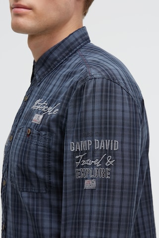 CAMP DAVID Regular fit Button Up Shirt in Blue: front