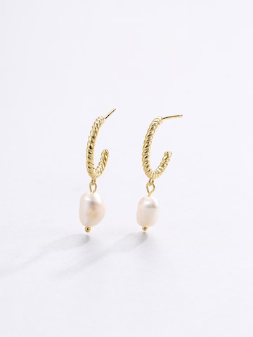 Hey Happiness - Pendientes 'Twisted Pearl' en oro