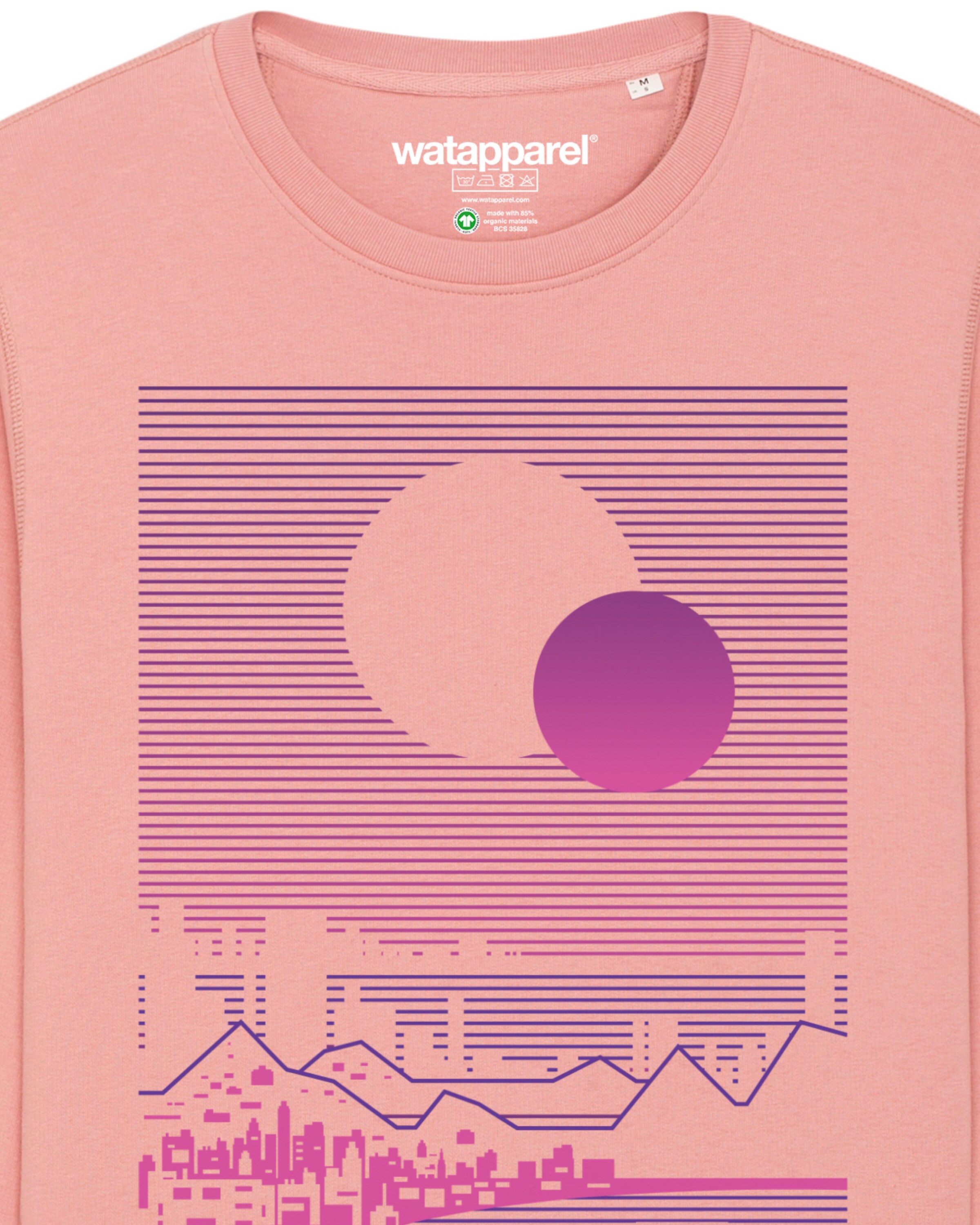 Watapparel Sweatshirt ' Sun and Moon Skyline ' in Roze