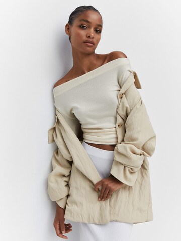 MANGO Between-Season Jacket 'Espuma' in Beige